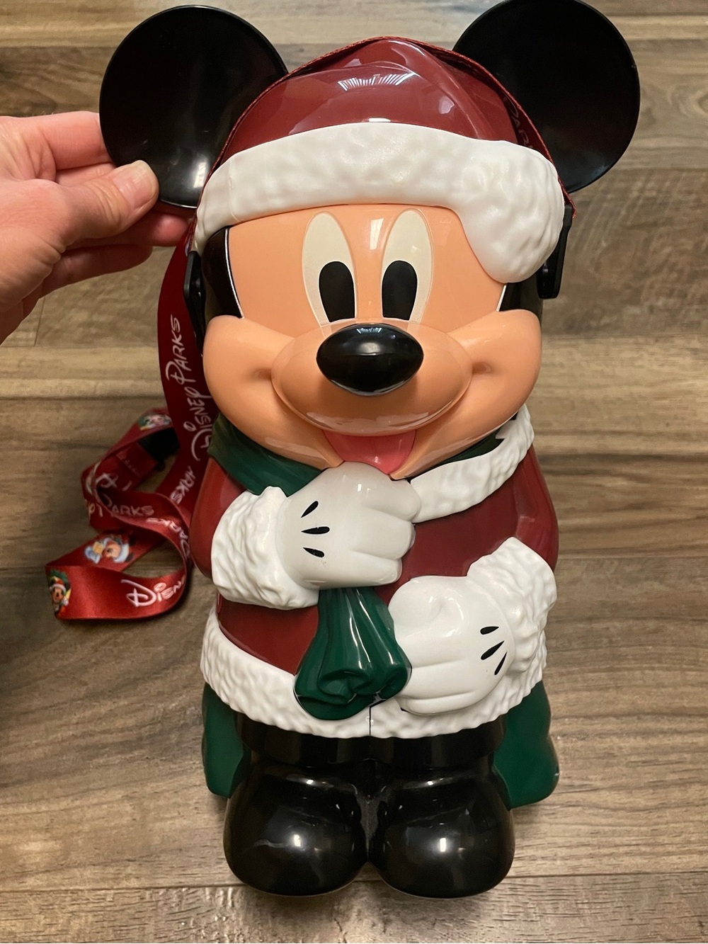 Disney Parks Santa Mickey Mouse “Winter Fun” Holiday Christmas Popcorn Bucket
